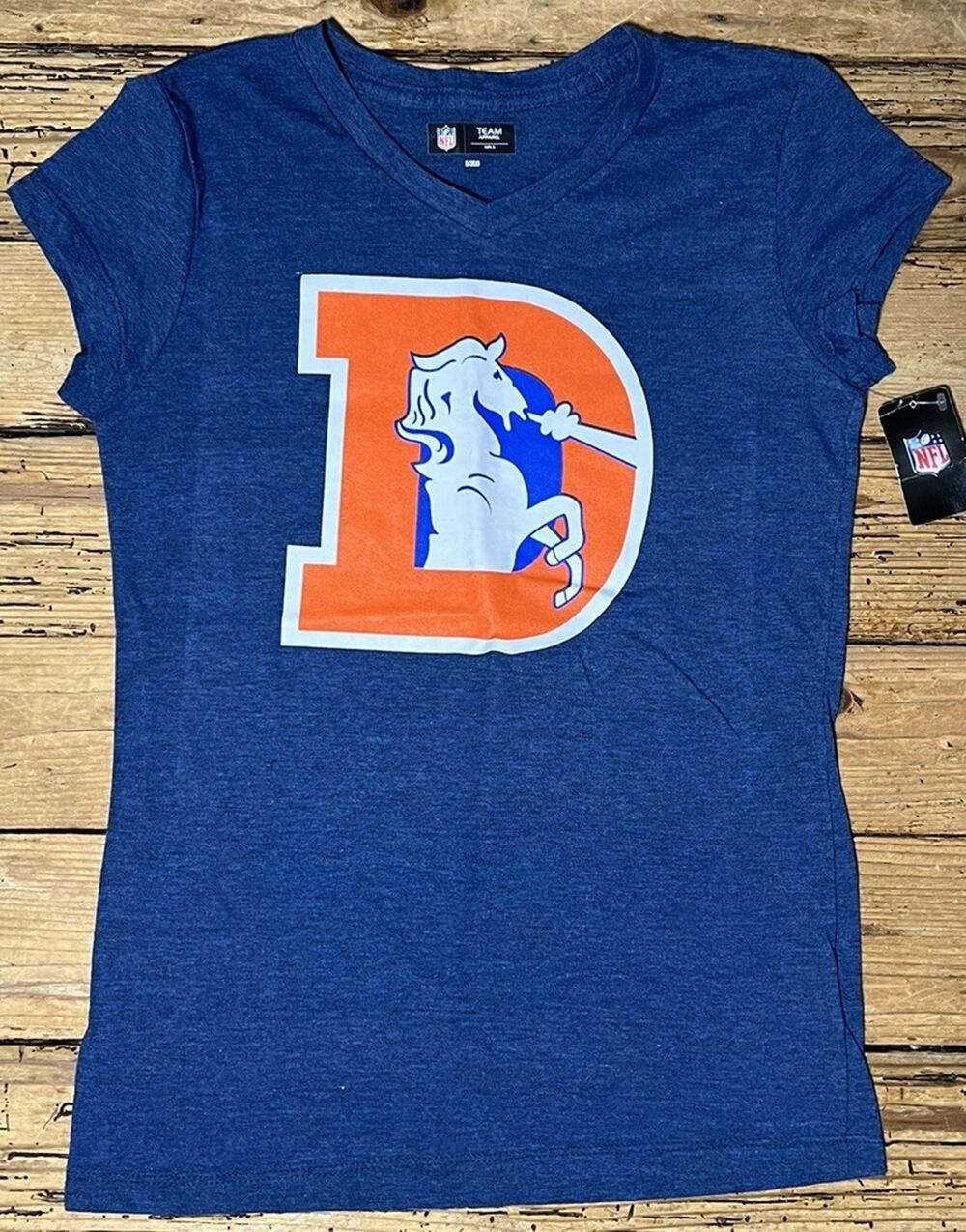 NFL Denver Broncos Blue T Shirt Girls Size 14/16 NWT